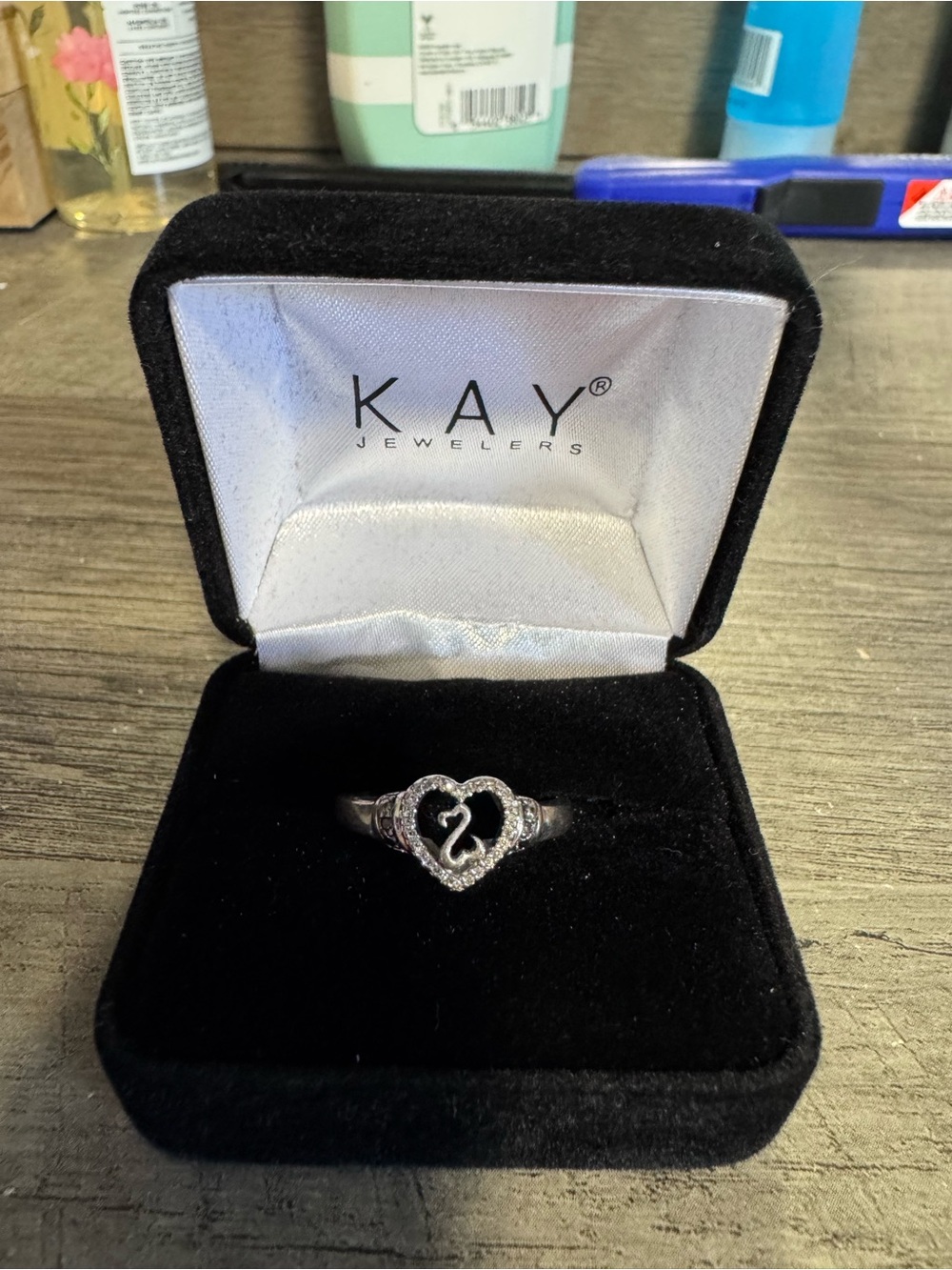 Kay Jewelers Silver Heart & Infinity Accent Ring